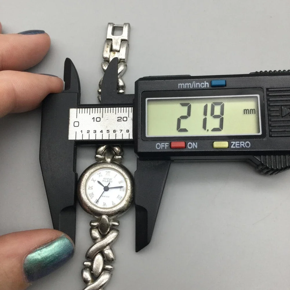 Vintage Anne Klein Womens Watch 22mm Sterling Silver 925 New Battery 5.25